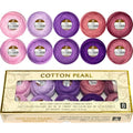 Double Mercerized Egyptian Long Staple Cotton Pearl Thread Ball 10 Grams Rainbow Color Embroidery Thread 10 Colors per Box for Crochet Hardanger Cross Stitch Hand Embroidery,Purple Series - color: purple series