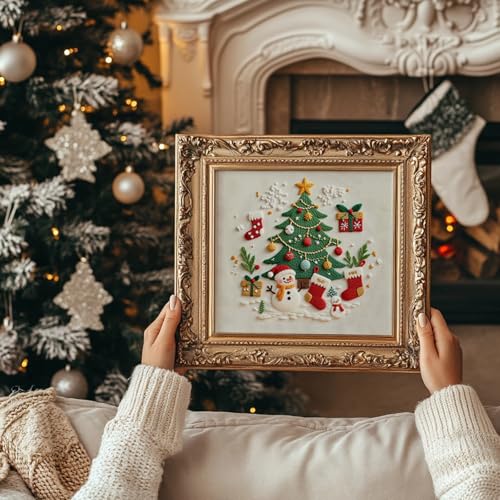 COCOMOX Christmas Embroidery Kit for Beginners, Hand Craft Gift for Adults - color: Christmas pattern