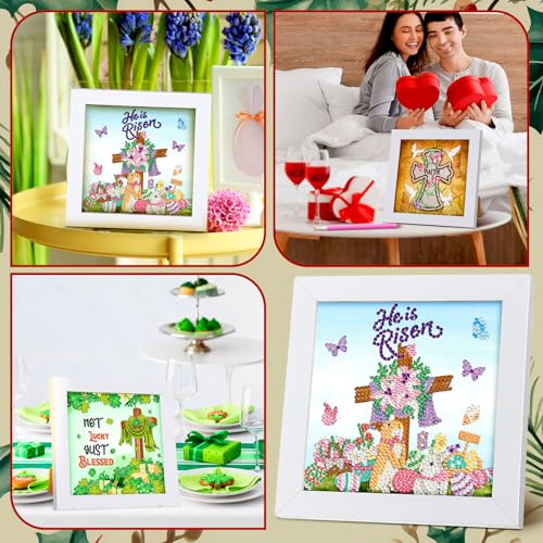 Trandraft 13 Pcs Christian Cross Holiday Small Diamond Art Kits for Adults - style: Bible Cross