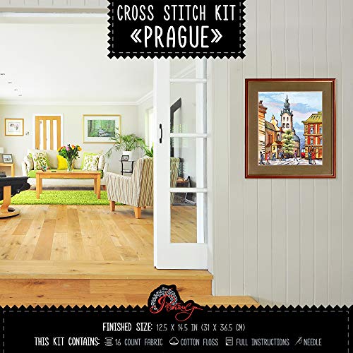 Hand Embroidery Kit 'Prague' Cross Stitch City Landscape Counted Pattern - color: Prague