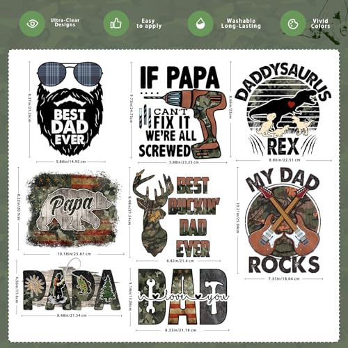 Father's Day Iron on Transfers Heat Transfer Vinyl 16pcs - color: Leopard