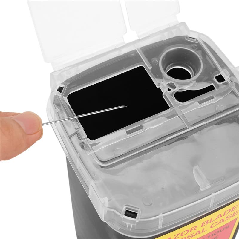 2 Pack Sharps Container Blade Disposal Containers Tattoo Syringe Needle Trash Can Case Barber Razor Storage Dispenser Biohazard Infectious Waste Case for Home Professional Use (2PCS) - color: 2PCS