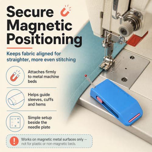 Magnetic Sewing Machine Sleeve Tool,Magnetic Seam Guide for Sewing Machine. - color: Blue