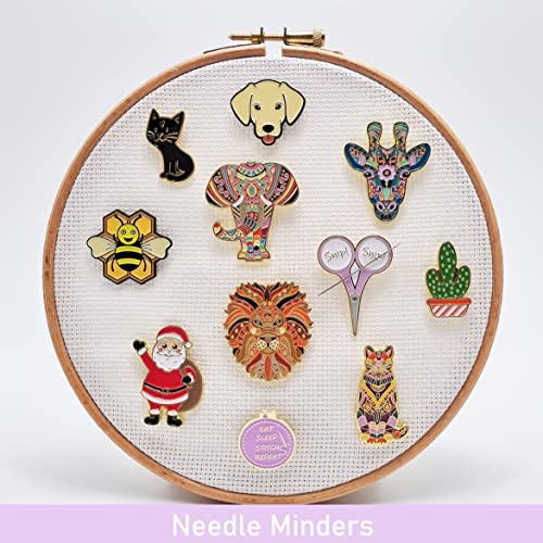 Meloca Designs Mandala Giraffe Needle Minder for Cross Stitch, Embroidery, Sewing, Quilting, Needlework and Haberdashery