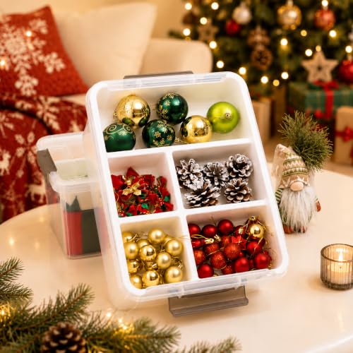 Citylife 17QT Clear Craft Organizers and Storage Box with Removable Tray - size: 17 Qt- 1 Pack