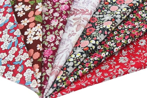 42-Pack 5x5 Inch Dark Floral Cotton Charm Packs for Quilting - Small Floral Print Fabric Squares,Precut Quilting Supplies for Patchwork & Sewing