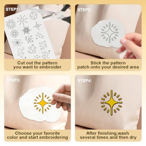 78Pcs Shooting Stars Water Soluble Hand Sewing Stabilizers