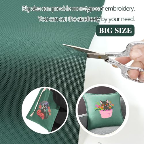 Aida Cloth 14 Count Cross Stitch Fabric Cross Stitch Aida Cloth for Embroidery and Needlework (Dark Green, 30 * 39inch) - color: Dark Green