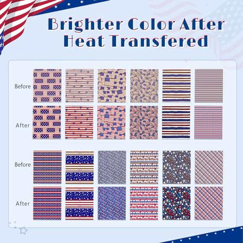 American Flag Sublimation Transfer Ink Paper - 12 Sheets 12"x10" 4th of July Flag Sublimation Transfer Paper for Tumblers and Mugs DIY Sublimation Transfer Sheets Compatible with Cricut - color: Blue-12