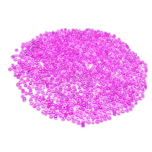 GLRXMX 2100Pcs Glass Beads 2mm Round Seed Beads for Jewelry Making - color: RoseRed
