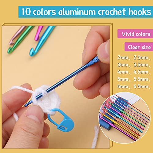 IMZAY 110 Pcs Crochet Hooks Set 0.6–6.5mm Crochet Needles for Yarn - color: Purple, size: 110 Pcs