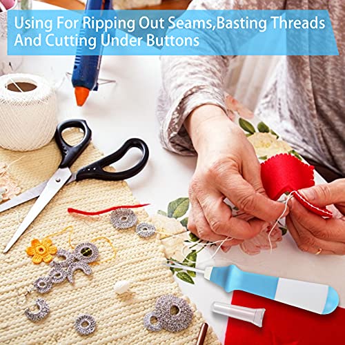 Lhedon Seam Ripper 3 PCS Ergonomic Grip Sewing Thread Remover Tool - color: Blue/Green