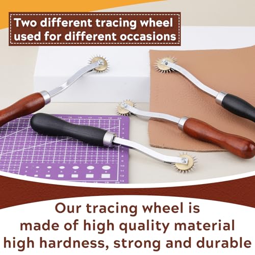 JNENERY 4PCS Tracing Wheel Sewing Tool, Stitch Marking Spacer - color: 4Pcs(Red brown and black)
