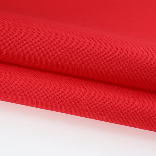 19" x 28" 18CT Counted Cotton Aida Cloth Cross Stitch Fabric (Red) - color: Red