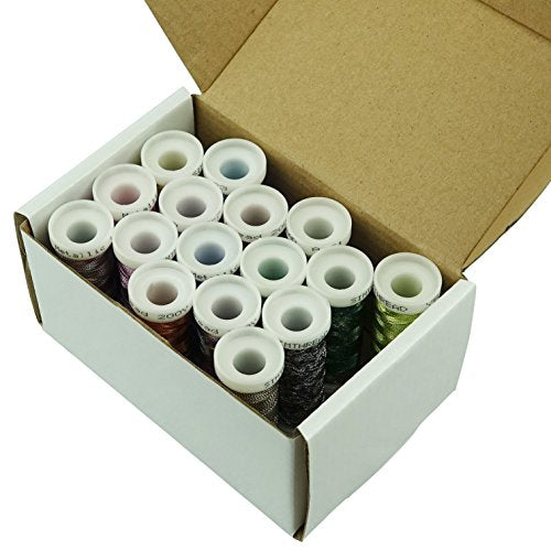 Simthreads Metallic Embroidery Thread 200 Yards Ea for French Embroidery or Machine Embroidery for Janome Brother Pfaff Babylock Singer Bernina Husqvaran and Most Home Embroidery Machines (16 Colors) - color: 16 Colors