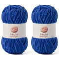 Chenille Yarn for Crocheting Size 5 Bulky Yarn, 2 Sapphire Blue - color: 2 Sapphire Blue