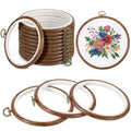 AOZUO 15 Pcs 4 Inch Round Embroidery Hoops, Imitated Wood Embroidery Frame Cross Stitch Circle Rubber Hoop Ring for Art Craft Sewing and Hanging Ornaments Decor Display