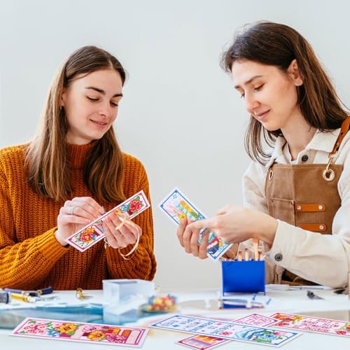 ORIGACH 6 Pcs Cross Stitch Bookmark Kit for Beginner Book Flower Stamped Embroidery Stitch Kits for Starter DIY Bookmarks Printed Cross Stitch Kits for Book Lovers - style: Book and Flower