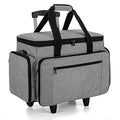 LUXJA Sewing Machine Case with Detachable Dolly, Gray - color: Gray, style: Sewing Machine Trolley