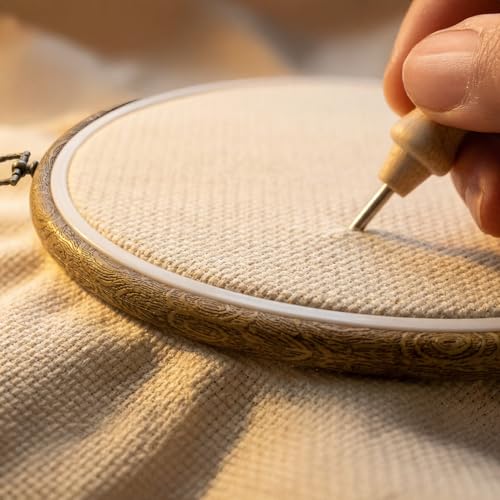 Nytale Punch Needle Kit for Beginners - DIY Coaster Rug Hooking Set (Little Red Riding Hood). Includes Non-Slip Rubber Hoop, Yarn, Tools & Video Guide. Fun Craft Gift Box (Set of 4) - color: Little Red, style: Modern
