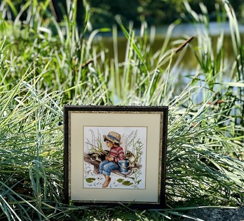 RIOLIS 1470 Let's Go Fishing Counted Cross Stitch Kit 11.81 x 11.81 in - style: Let's Go Fishing 1470