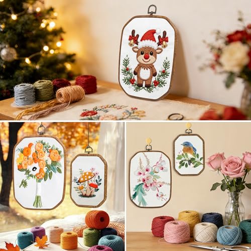 Resin Decorative Embroidery Hoop - 3 Square Pieces 10*7 inch Cross Stitch Hoops Set, Resin Embroidery Frame for Display Sewing Craft Hanging Ornament - style: Square-10*7inch-3pcs