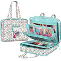 FINPAC Sewing and Craft Supplies Storage Tote Bag with Clear Pockets - color: Spring Bloom