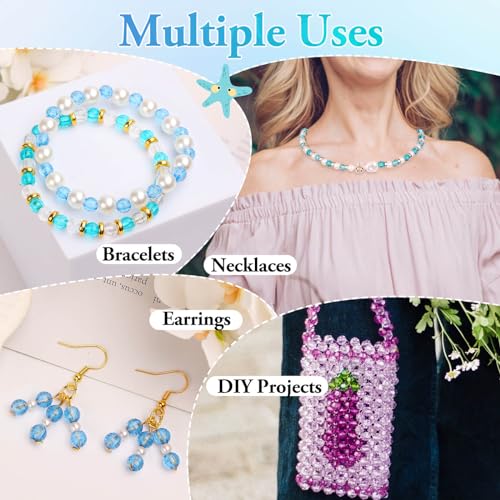 Paxcoo 700 Pcs Crystal Acrylic Beads Faceted Bicone Gem Beads for Jewelry Making (8 MM) - size: 8 MM
