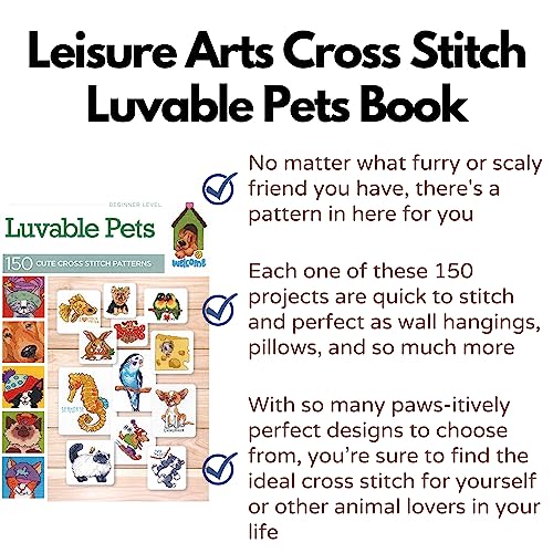 LEISURE ARTS Cross Stitch Luvable Pets Cross Stitch Book, Patterns, Books, Pattern Book, Design Books, Design Books