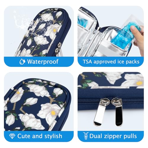 YOUSHARES Insulin Cooler Travel Case, Diabetic Travel Case TSA Approved with 2 Ice Packs for GLP-1, for Ozempic, for Insulin Pens and Insulin Vials for Daily & Travel - color: Kapok