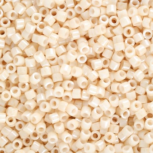 Miyuki Delica Seed Beads - color: DB0204 - Opaque White Glazed Luster