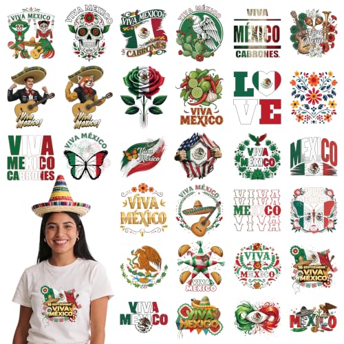 30 Pcs Mexico Independence Day DTF Transfers Ready to Press - style: Mexican Independence Day