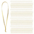 100 Pcs Christmas Ornament Ribbon Hangers, Thin Hand Tied Ornament Ribbon Loops - color: Gold