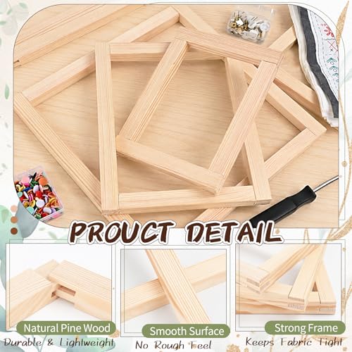 5 Sizes 20pcs Needlepoint Stretcher Bars, Wooden Canvas Stretcher Bars | 6,8,9,10,12 Inch Canvas Frame Kit for Embroidery Oil Painting Cross Stitch Needlework Craft DIY Art Projects