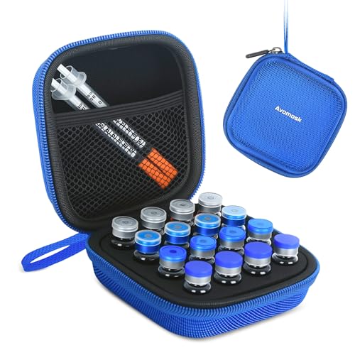 16 Slots 3ml Peptide Case, Vial Case, Insulin Vial Holder for Fridge and Travel, Fits 1ml 3ml Standard Vials, Diabetic Supplies (Case Only) - size: 16 Slots 3ml