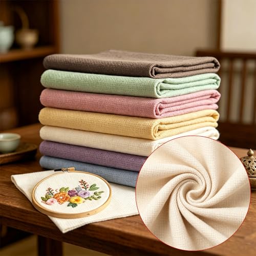 7 PCS Pre-Cut Punch Needle Fabric Tufting Cloth (11.8 x 11.8 Inch) - size: 11.8 x 11.8 Inch