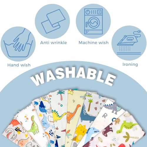 Aubliss 8pcs Fat Quarter Fabric Bundles 100% Cotton 20'' x 20'' - color: Dinosaur