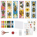 ORIGACH 6 Set Bees Cross Stitch Bookmark Kit for Beginner - style: Bees