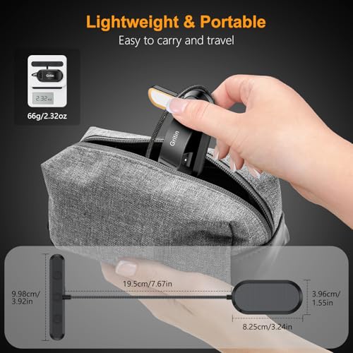 Gritin Rechargeable Book Light for Reading in Bed with 19 LED - color: Black