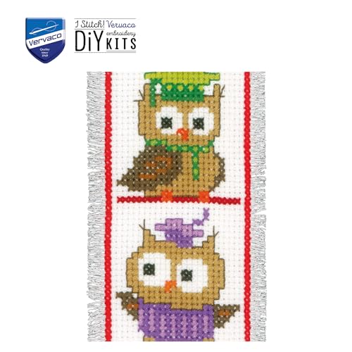 Vervaco Cross Stitch Bookmark Kit Owls (Set of 2) 2.4" x 8" - size: onesize