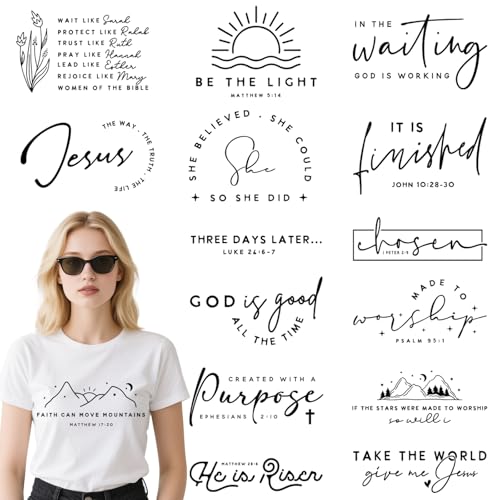 15 Pcs Christian Bible Verse DTF Transfers Ready to Press - style: christian