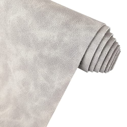 Gray Soft Faux Suede Fabric 30x135cm Synthetic Faux Leather Frosted Leatherette for Apparel Shoes Sewing Projects - color: Gray