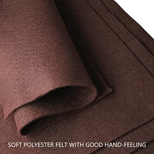Jtnohx Color Felt Fabric Soft Felt Sheets for Crafts Dark Brown 20Pcs 1.4mm - color: Dark Brown