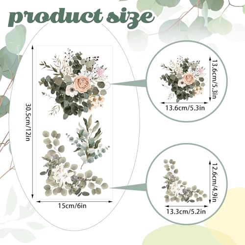 10 Sheets Botanical Flower Rub on Transfers for Craft 6 x 12 Inches