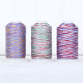 ThreadArt Variegated Cotton Thread Set, 600M 40/3, 3 Cones Holiday Colors - color: VARIEGATED HOLIDAY COLORS