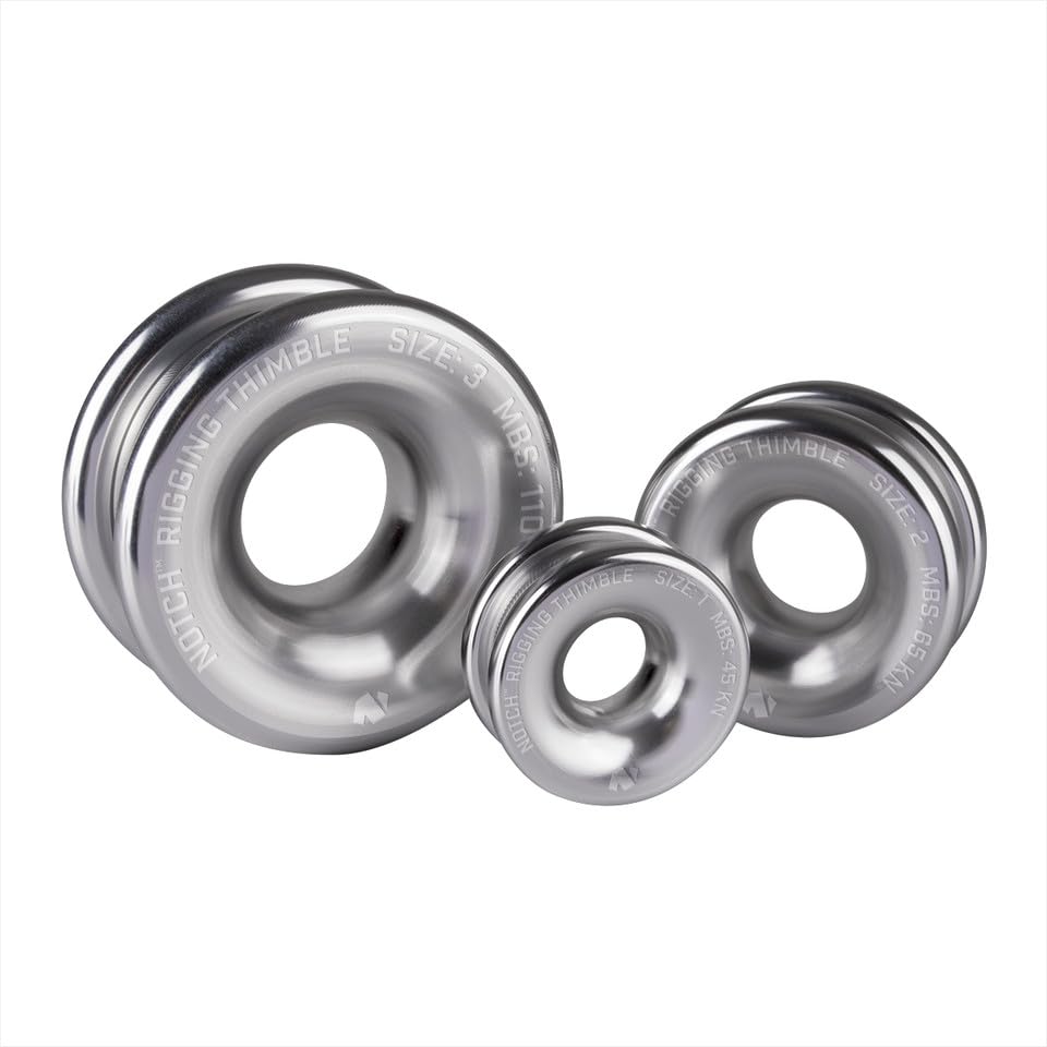 Notch Non-Anodized Aluminum Rigging Thimbles for Lines 14mm-28mm - size: Medium # 2 (28 x 20mm)