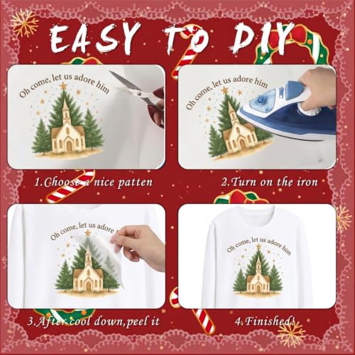 Dazoratix Christmas Jesus Iron on Transfers - 24 Sheets DTF Ready to Press - style: Christmas Jesus Nativity