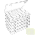 DILIBRA 5 Pack 36 Grids Large Plastic Organizer Box with Adjustable Divider - size: 5 Pack 180 Grids
