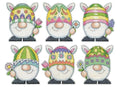 Design Works Crafts Easter Gnomes Counted Cross Stitch Ornament Kit - Set/6