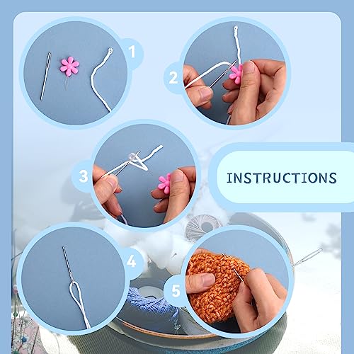 SHWAKK 48Pcs Plastic Large Eye Sewing Needles,Yarn Needles for Crocheting
